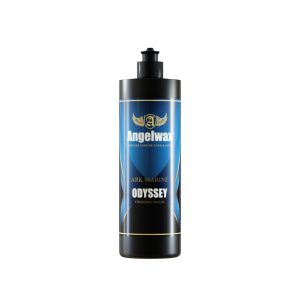 500ml black plastic bottle containing ARK MARINE Odyssey Finishing Polish by Angelwax.