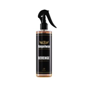 Transparent bottle containing a bug and splatter remover called Revenge by Angelwax.