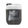 Transparent jerrycan containing black coloured liquid called Leather Cleaner