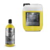 Transparent bottle and jerrycan containing yellow coloured liquid called Tourmaline Neutral Foam Shampoo