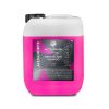 Transparent jerrycan containing pink coloured liquid called Alexandrite Organic Acid Shampoo