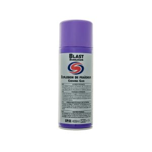 White aerosol spray can with purple cap. Contains Blast Bubblegum by Autosmart.