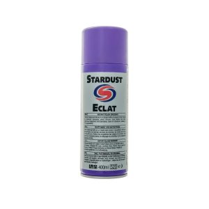 White aerosol spray can with purple cap. Contains Stardust Eclat by Autosmart.