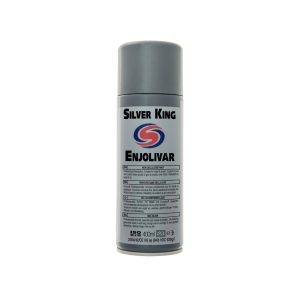 White aerosol spray can with silver cap. Contains Silver King by Autosmart.