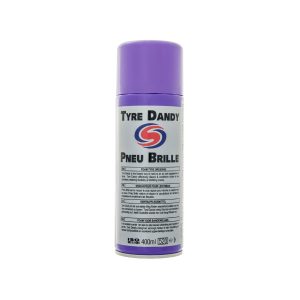 White aerosol spray can with purple cap. Contains Tyre Dandy by Autosmart.