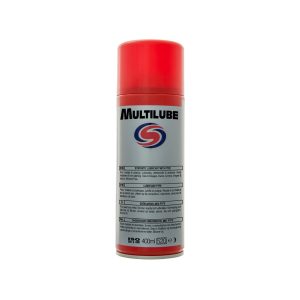 White aerosol spray can with red cap. Contains Multilube by Autosmart.