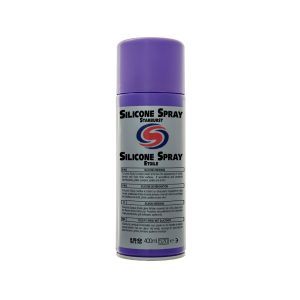 White aerosol spray can with purple cap. Contains Silicone Spray Starburst by Autosmart.