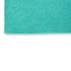 Close up of edge of a light blue green microfiber cloth