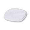 Squarish mitt with rounded edges, made from microfiber cloth and with smooth edging.