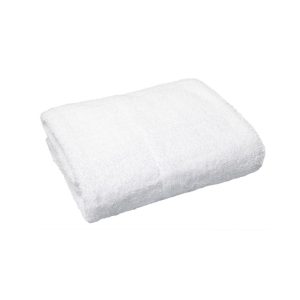 Folded white thick microfiber towel