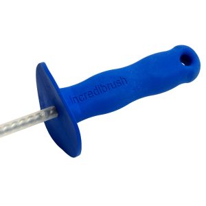 Blue plastic handle for the Incredibrush wheel brush