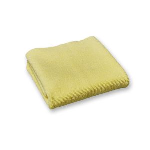 Folded yellow microfiber cloth