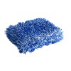 Rectangular wash pad in blue and white microfiber cloth.