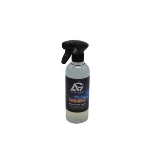 Transparent bottle containing Hide Seal Durable Leather Sealant by Auto Glanz