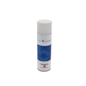 Upright white can with white and blue label containing Ferrosol by Bilt Hamber.