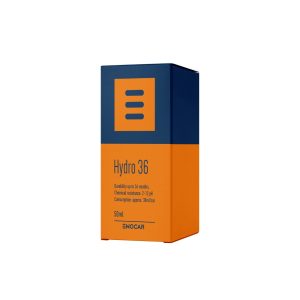 Blue and orange carton box standing upright containing Hydro 36 ceramic coating.