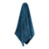 Thick blue hanging drying towel.