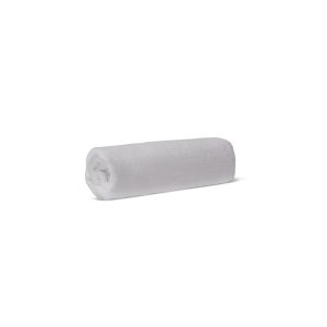 Rolled up white microfiber cloth
