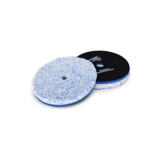 Two Shinemate fast-cutting microfiber pads in blue and white colour.