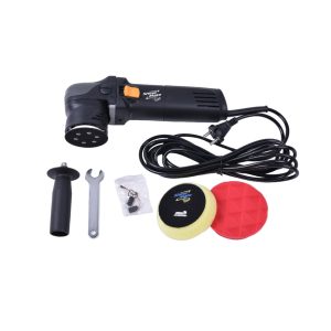 Corded black dual action polisher beside other items found in the kit.