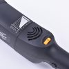 Close up of detail of corded black and grey rotary polisher.