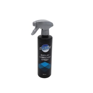 Bottle with spray nozzle containing Exclay Lubricant Spray by Zvizzer.