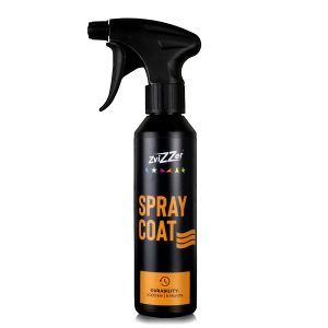 Black plastic bottle with spray trigger containing Spray Coat by Zvizzer.