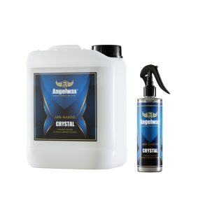 5 litre jerrycan and 500ml bottle, both containing ARK MARINE Crystal Ceramic Infused Glass & Chrome Cleaner by Angelwax.