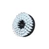 Circular drill brush with white bristles and black base. It faces sideways.