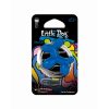 Packaged dog-shaped plastic air freshener for car vent in blue colour and with New Car scent.