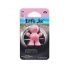 Packaged doll-shaped plastic air freshener for car vent in pink colour and Flower scent.