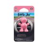 Packaged doll-shaped plastic air freshener for car vent in light pink colour and Strawberry scent.