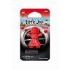 Packaged doll-shaped plastic air freshener for car vent in red colour and Cherry scent.