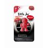 Packaged doll-shaped plastic air freshener for car vent in red colour and Crazy Cherry scent.