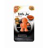 Packaged doll-shaped plastic air freshener for car vent in orange colour and Exotic Fruit scent.