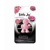 Packaged doll-shaped plastic air freshener for car vent in light pink colour and Power Flower scent.