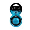 Packaged 3-D grooved sphere-shaped air freshener for car in light blue colour and Ocean Splash scent.