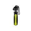 Closed mini tripod in black and highlighter yellow.