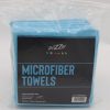 Pack of ten light blue microfiber cloths by Zvizzer in a transparent package.