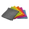 Zvizzer microfiber cloths in black, green, yellow, orange, pink and light blue.