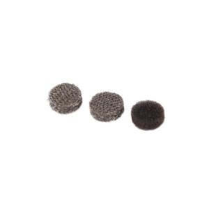 Three grey round foam cannon filters