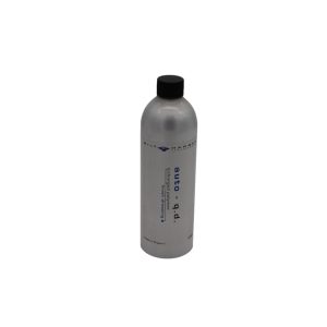 Silver-coloured bottle containing Auto Q.D. charged polymer finish dressing by Bilt Hamber.