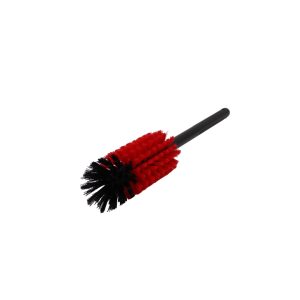 Bristle brush in red and black.