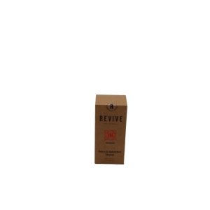 Closed brown upright rectangular carton box titled 'Revive IN Fabric & Upholstery Cleaner'