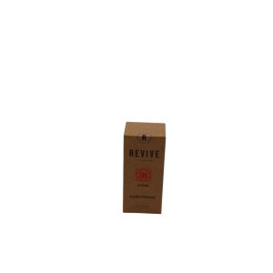 Closed brown upright rectangular carton box titled 'Revive IN Interior Leather Cleanser'