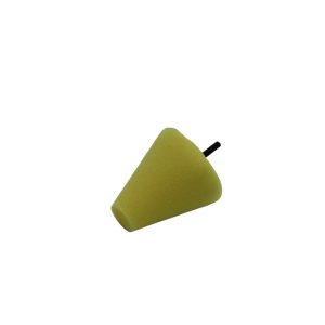 Foam yellow cone with flat top and with metal end for inserting in driller.