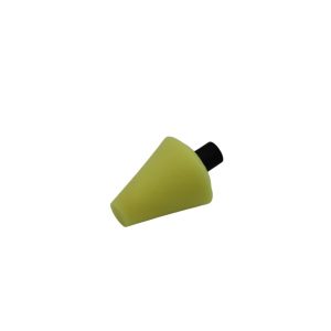 Foam yellow cone with flat top and with metal end for inserting in rotary polisher