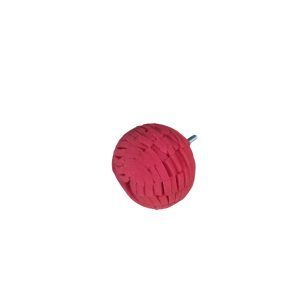 Slitted foam red ball with metal end for inserting in driller.