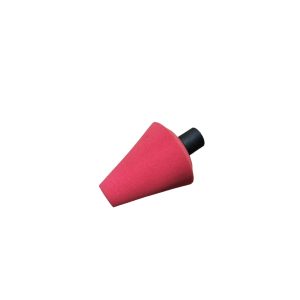 Foam red cone with flat top and with metal end for inserting in rotary polisher