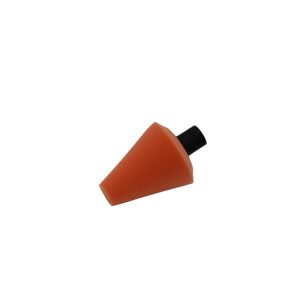 Foam orange cone with flat top and with metal end for inserting in rotary polisher